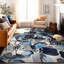 Tapis gris / argenté à poil long à motif floral Florentia-1090871137