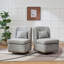 Fauteuil de chambre rembourré pivotant (ensemble de 2)-229625332