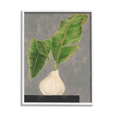 " Tropical Plant Leaf Pair Contemporary Tabletop " by Jennifer Goldberger