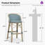 Tabouret de bar en PE en rotin avec accoudoirs ergonomiques PURPLE LEAF-565156579