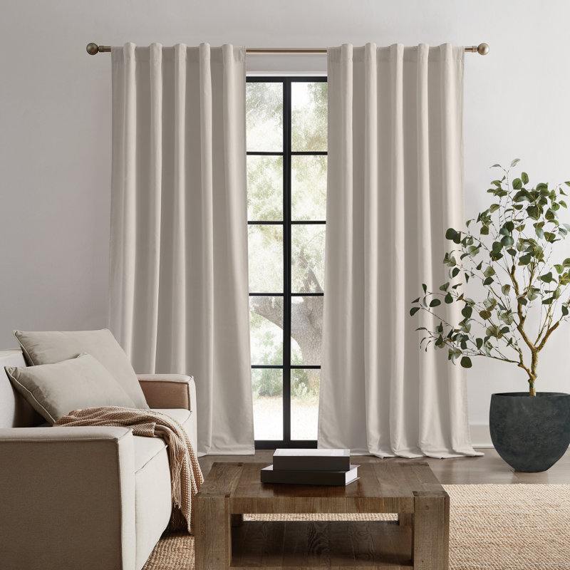  Matte Cotton Velvet Window Drape Set, Gray