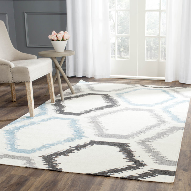 Seraphin Ikat Wool Hand Woven Area Rug, Rectangle 91 x 152 cm