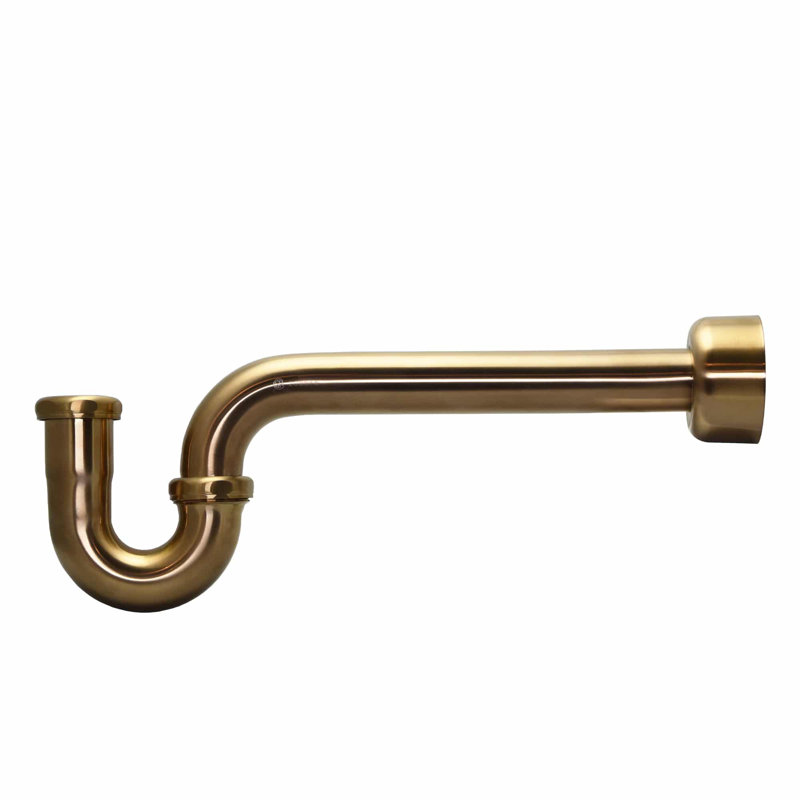 Drain décoratif pour lavabo de salle de bain P-Trap, Bronze champagne