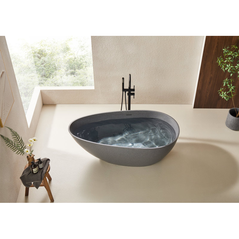 Baignoire autoportante en résine, H 66,93 po x l 33,46 po x P 21,65 po