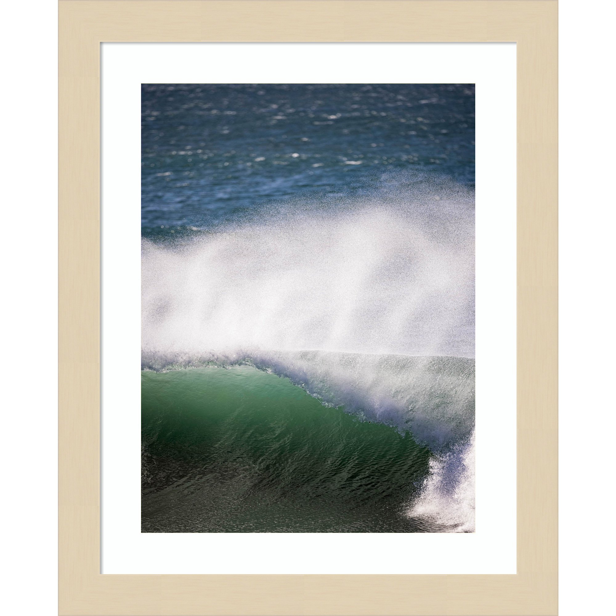 Tube Wave by Shot by Clint Wood Framed Wall Art Print, 13" H x 11" W, Brown 