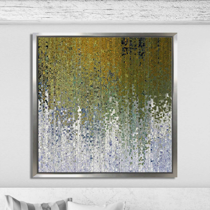 «Abide In Me carré, John 15: 5» par Mark Lawrence, reproduction d'art, Cadre flottant argent, H 31,5 po x l 31,5 po x P 2 po