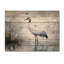 Crane dans un étang brumeux I - Décoration murale animal en héron - sur bois de pin naturel-920285041