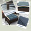 2 Pieces Wicker Outdoor Ottoman Footstool, Removable Cushion, Blue