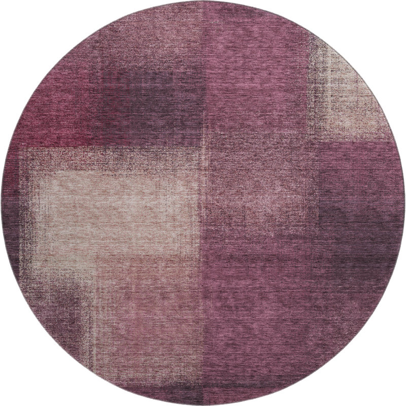Tapis prune Tweedy lavable à la machine de qualité supérieure, Rond 8 pi