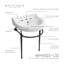 Console Whitehaus de 22 po avec cuve semi-circulaire, repose-pieds en laiton massif et porte-serviettes à l'avant-116863425-116863421