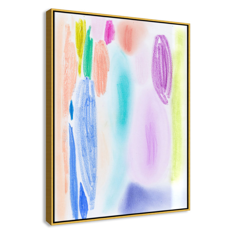 «Vivid Space II» par Bea Dina, Toile avec cadre flottant or, Pas de tapis, H 41,5 po x l 31,5 po x P 2 po