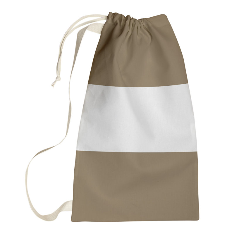 Nashville Fabric Laundry Bag with Handles, Medium (36" H x 28" W x 1.5" D), Nashville Brown/White/Brown
