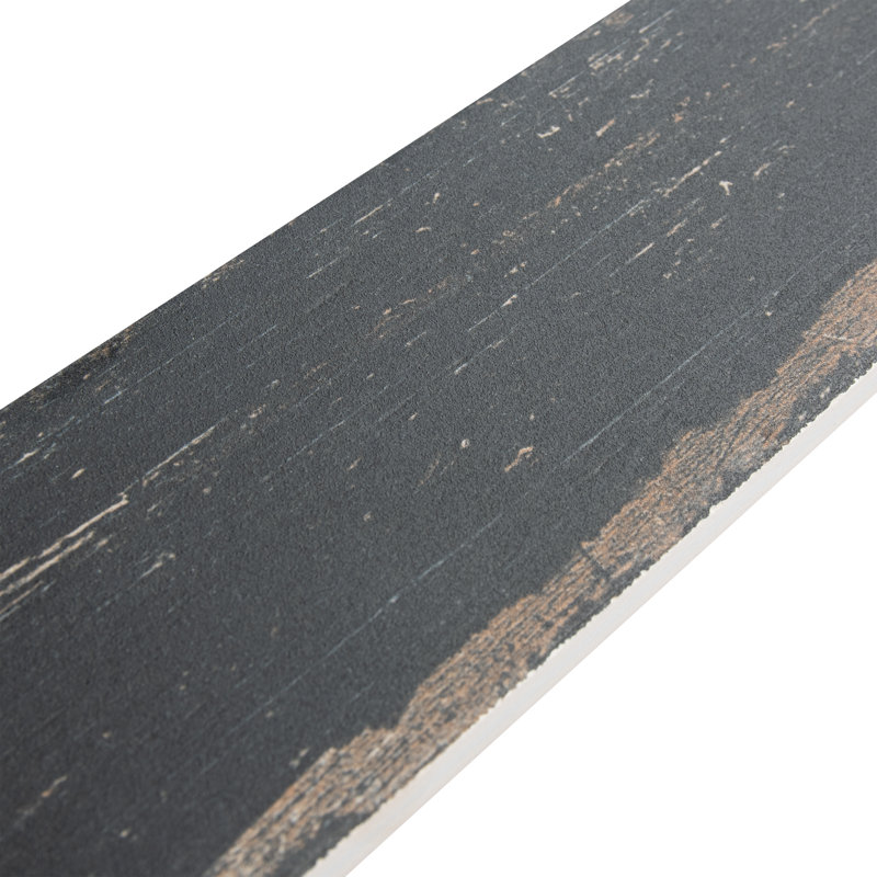 Retro 3" x 24" Porcelain Wood Look Wall & Floor Tile, Black