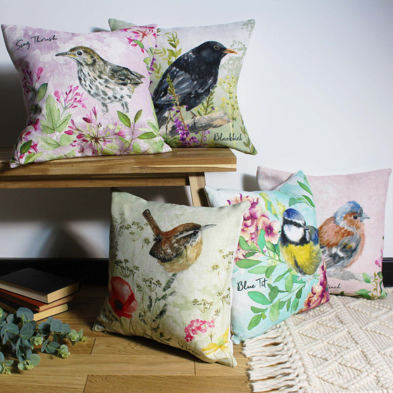 Floral Square Throw Pillow Cover