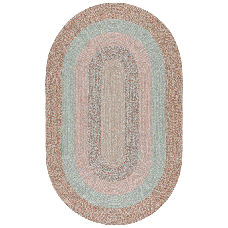 Kionah Woven Performance Machine Washable Chevron Indoor/Outdoor Area Rug, Oval 5' x 8'