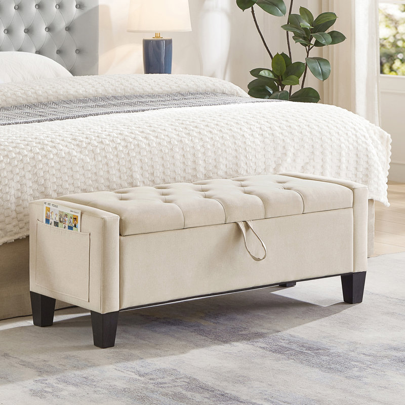 Repose-pieds avec rangement, Beige