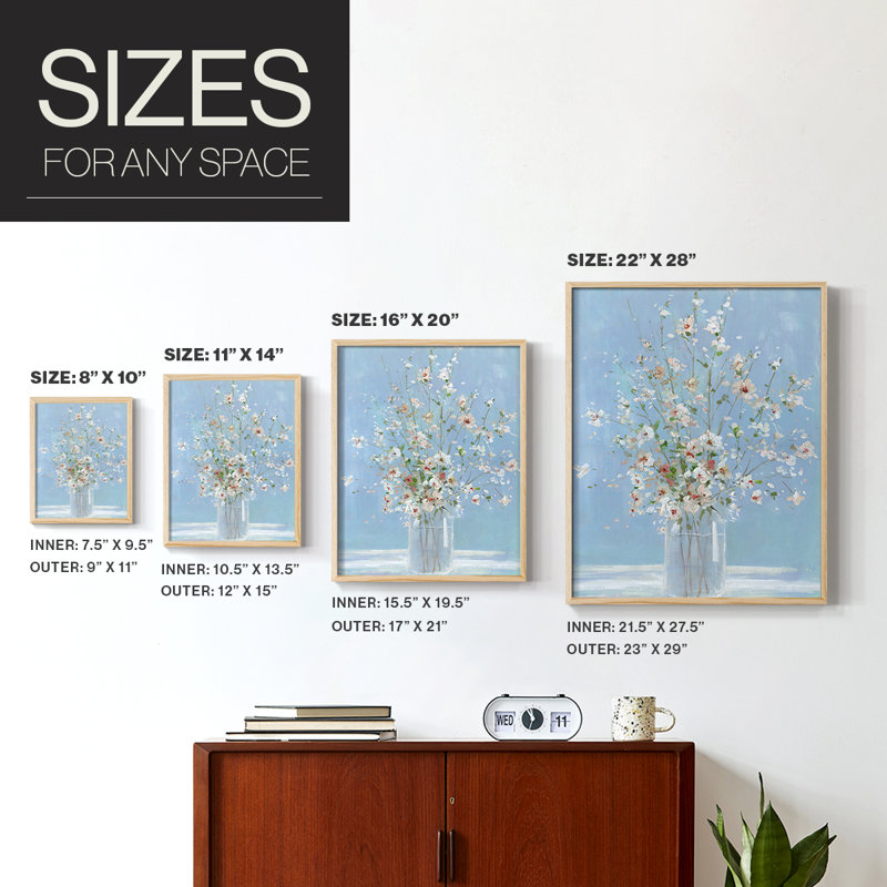 «Cherry Blossom Arrangement», reproduction encadrée - bois massif, H 15 po x l 12 po