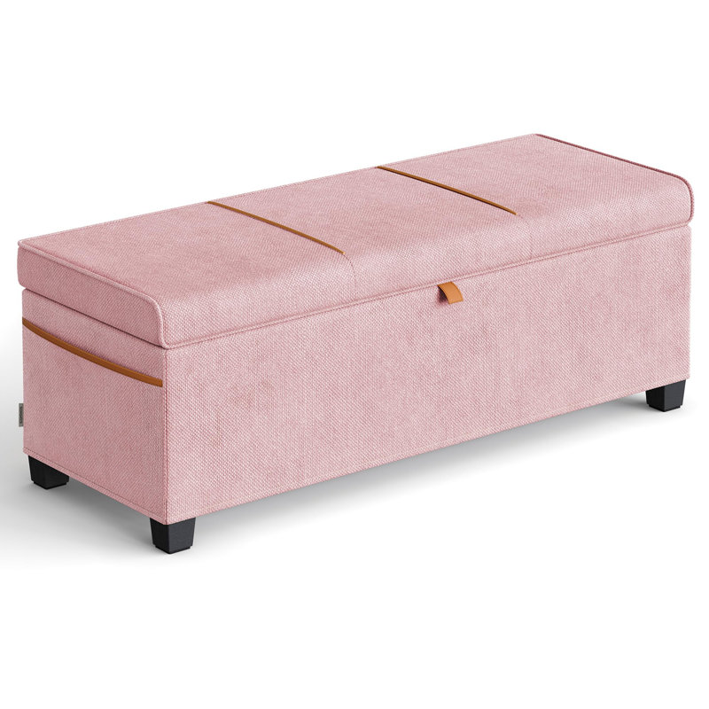 Storage Ottoman Bench, Jelly Pink