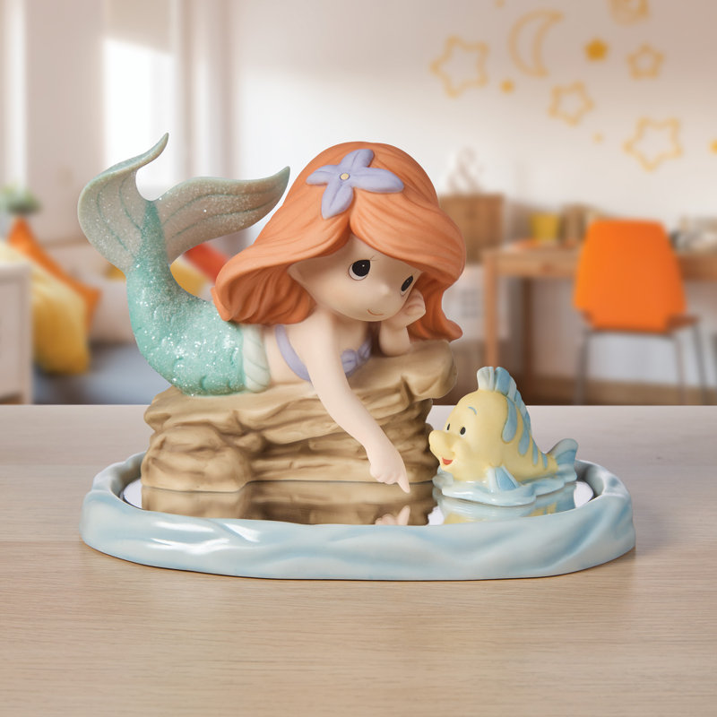 Figurine Precious Moments Disney La Petite Sirène Ariel avec miroir 4,97 pouces