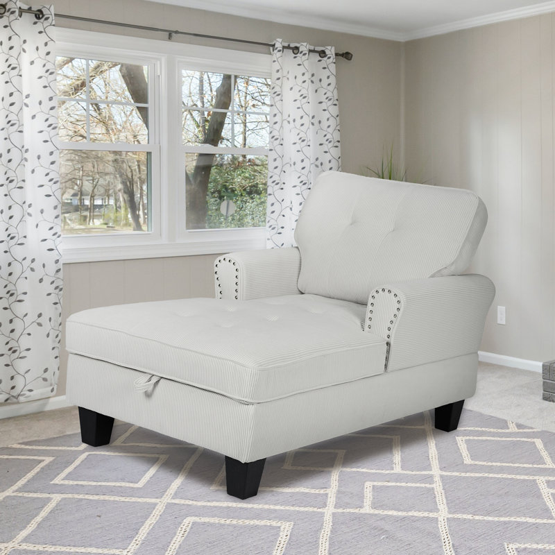 Rosdorf Park Clorice Tufted Two Arms Rolled Design Chaise Lounge