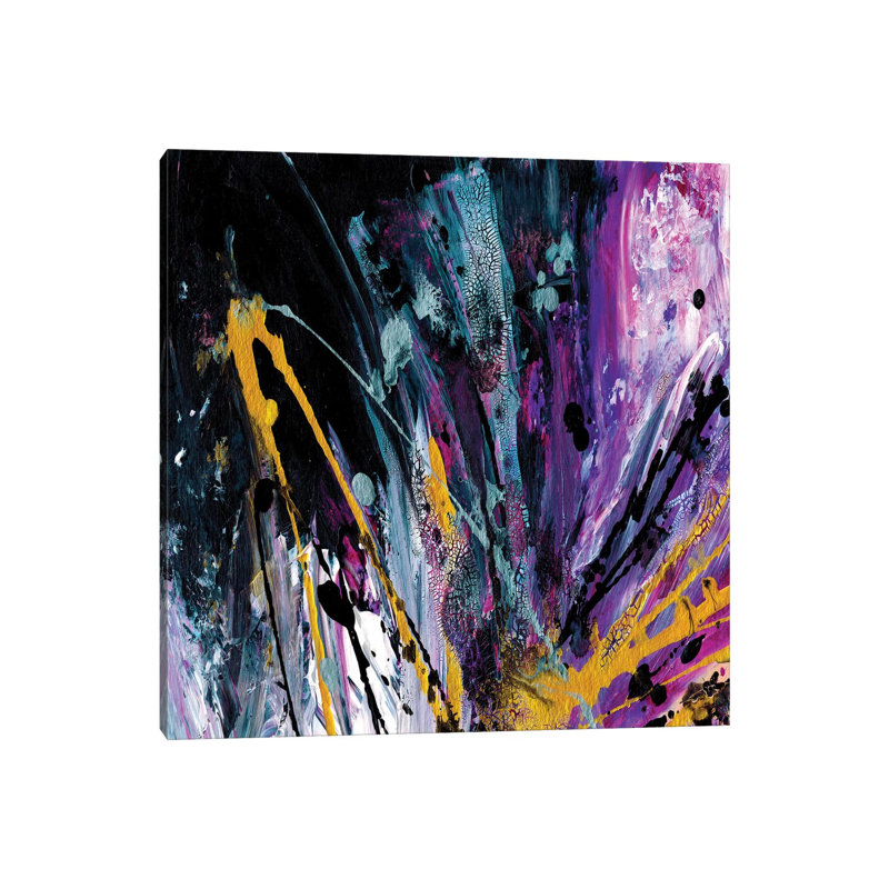 Supernova Splash, Purple Gold by Julia Di Sano - 1 Piece Wrapped Canvas Wall Art, 66.04cm H x 66.04cm W