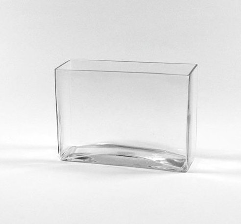 Clear Glass Rectangle Table Vase for Wedding Decor, 7" x 10"