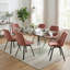 Chaise d’appoint rembourrée velours rose Dunfee
