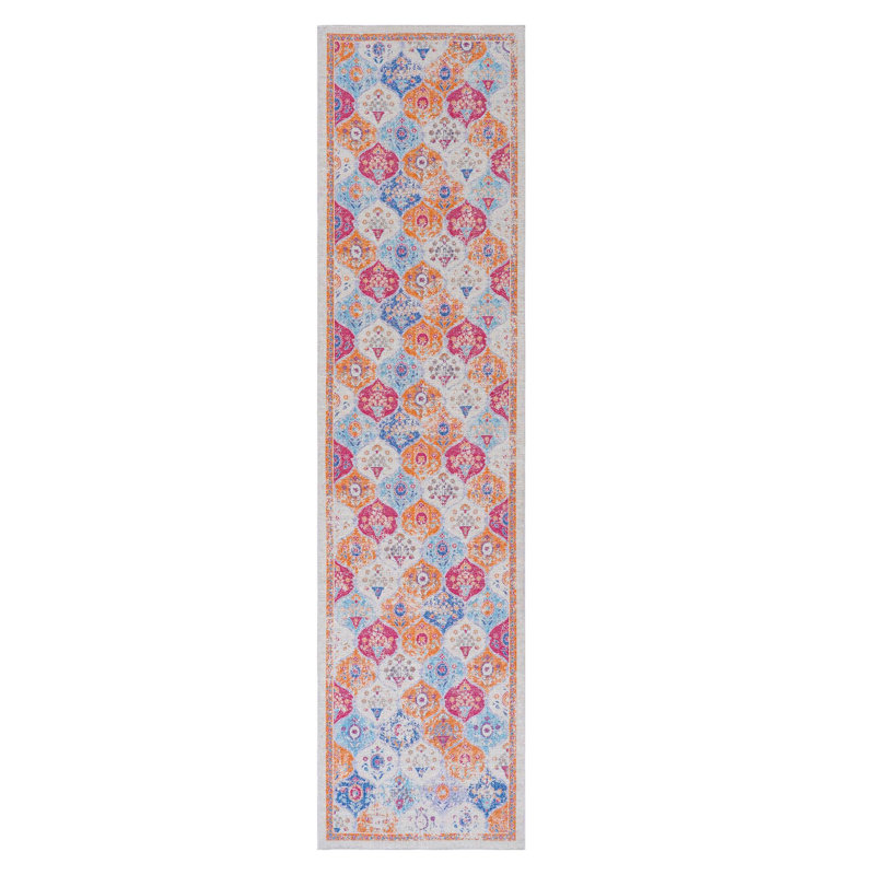 Cream Washable Area Rug, Runner 2'6" x 10'