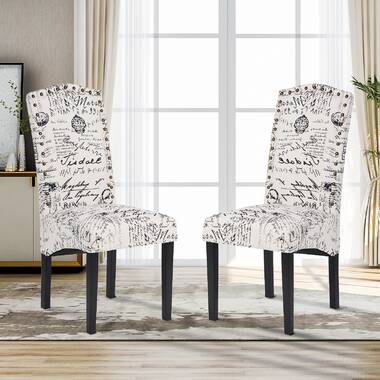 Upholstered King Louis Back Arm Chair (Set of 2) One Allium Way Frame Color: Gray, Upholstery Color: Gray