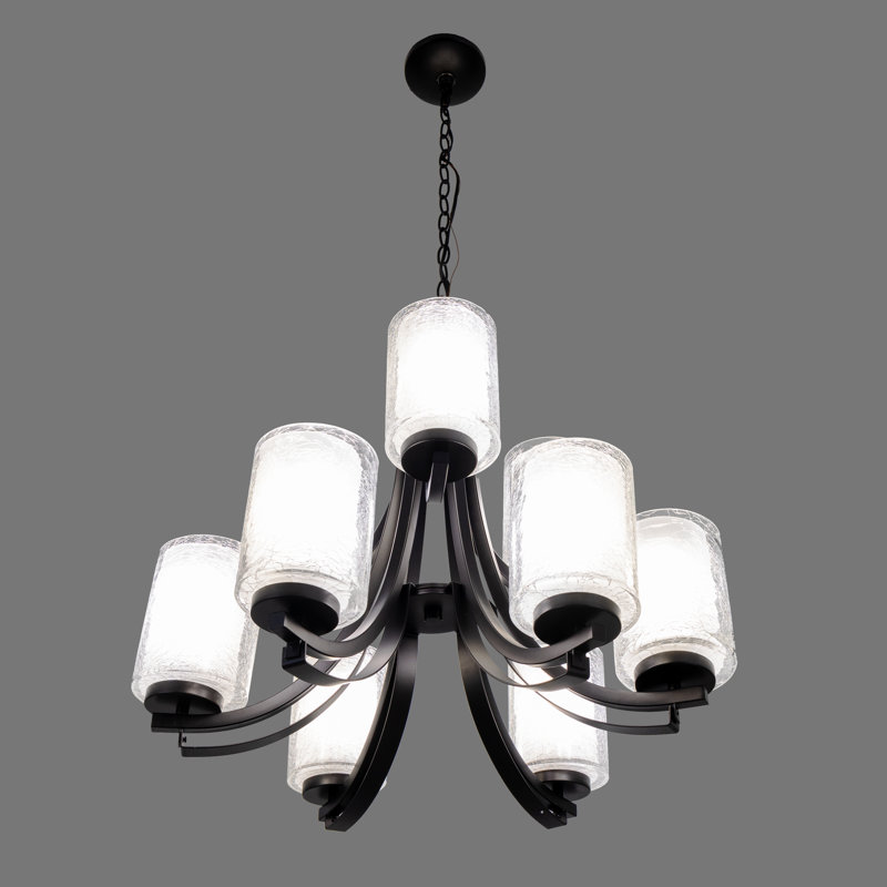 Lustre à niveaux 9 lumières ombré lustre Gettys, Bronze huilé