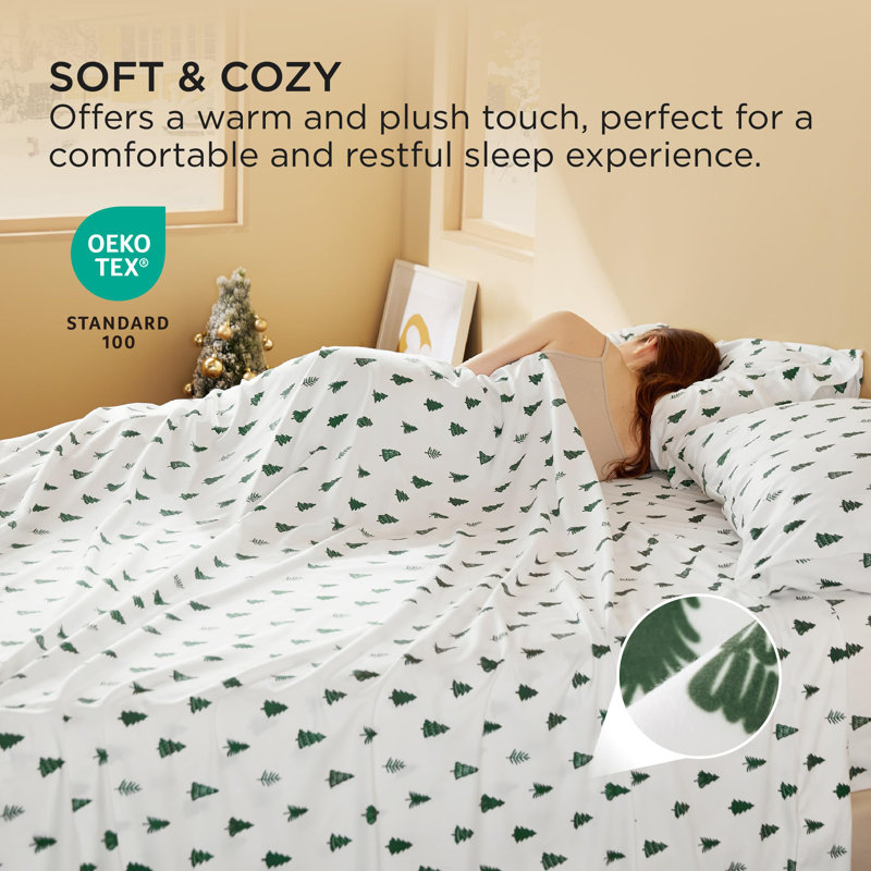 Draps de flanelle Holiday Vibe for Your Home, Impression à la planche ‑ vert