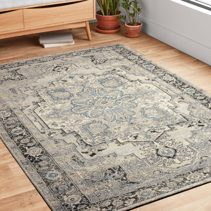 Tapis oriental intérieur / extérieur Cusack, Rectangle 10 pi 6 po x 13 pi 9 po