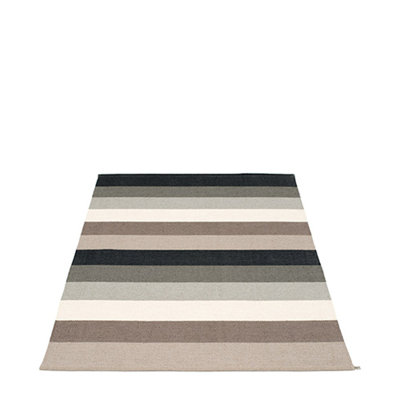 Molly Striped Area Rug in Mud/Black/Gray/Ivory