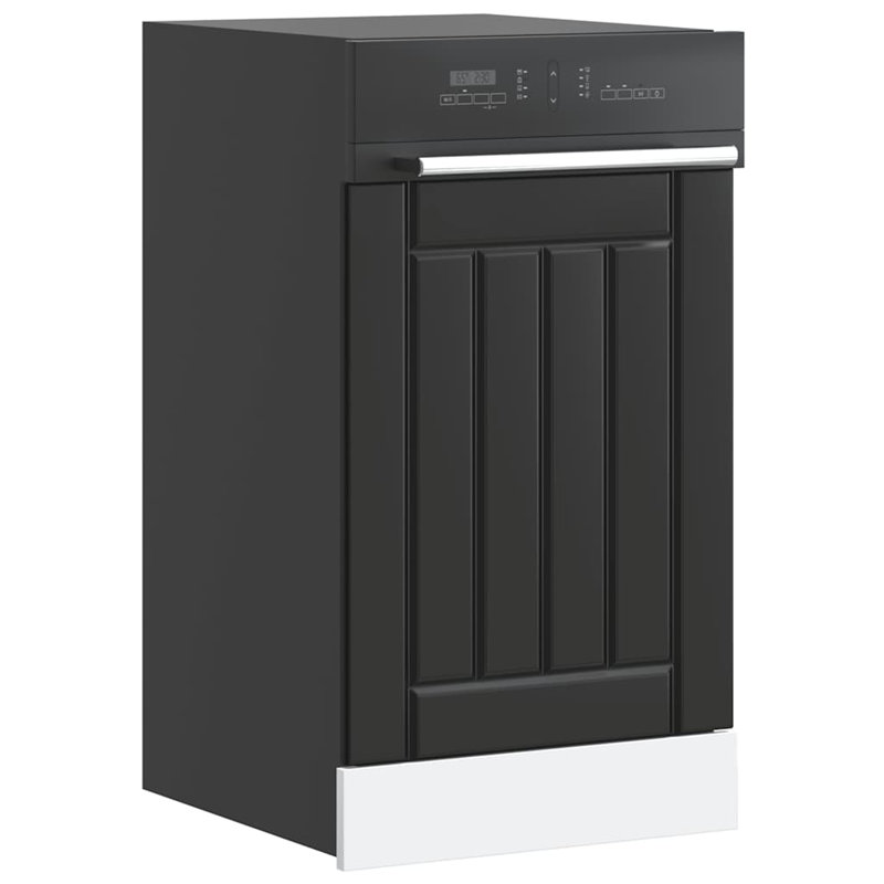 Dishwasher Panel Lucca Oak Engineered Wood, Black, 67cm H x 45cm W x 1.5cm D