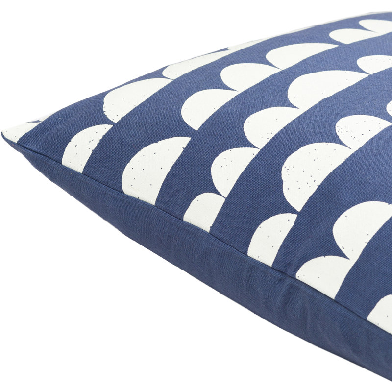 Lachen Abstract Down Throw Pillow, Dark Blue/Cream