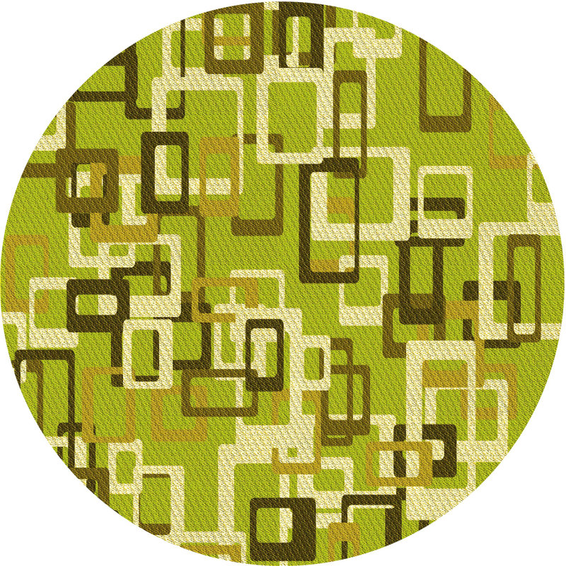 Tapis 100% à motifs lavables à la machine 2989PAT2307YW, Rond 5 pi