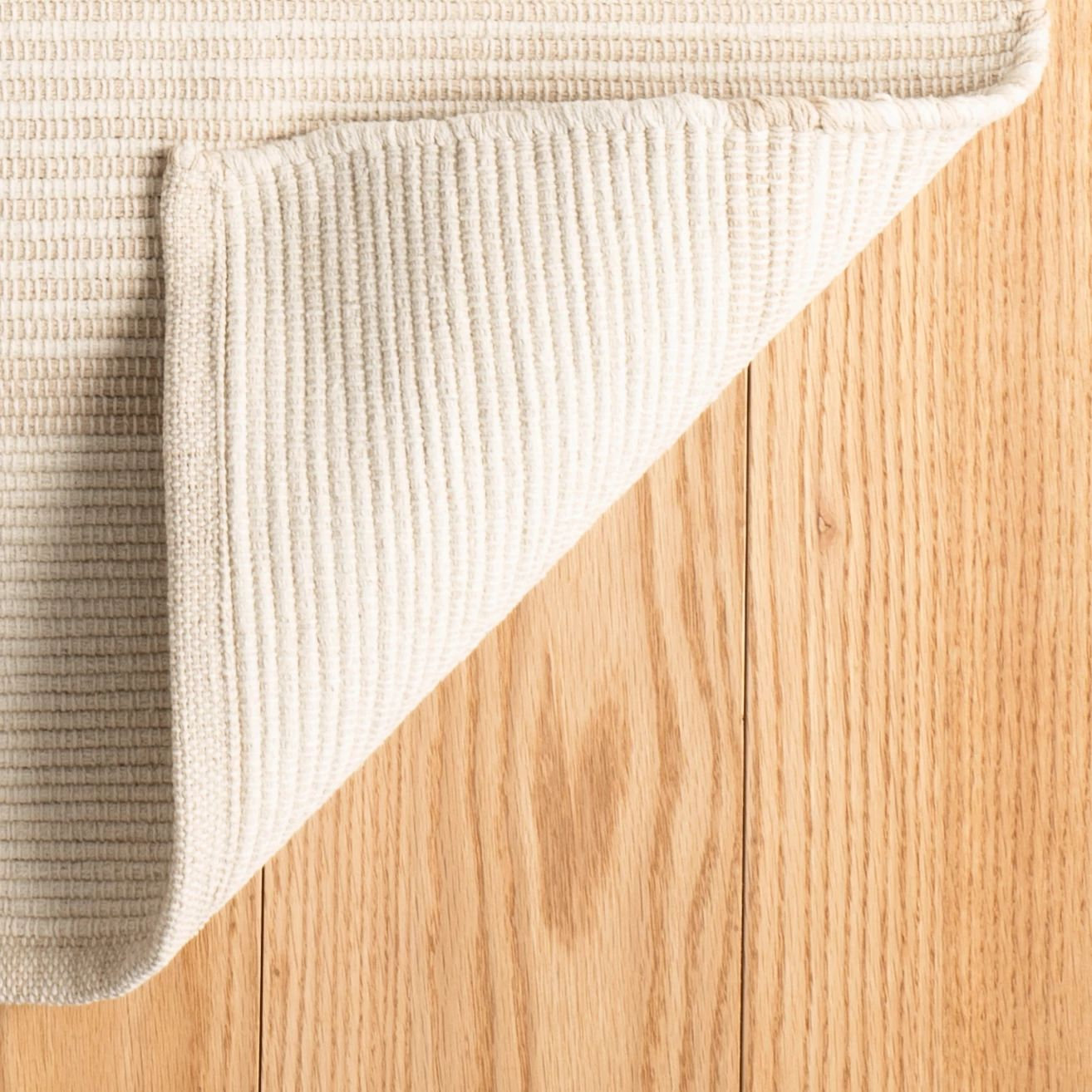 La Mirada Wheat Handwoven Cotton Rug, Rectangle 6' x 9'