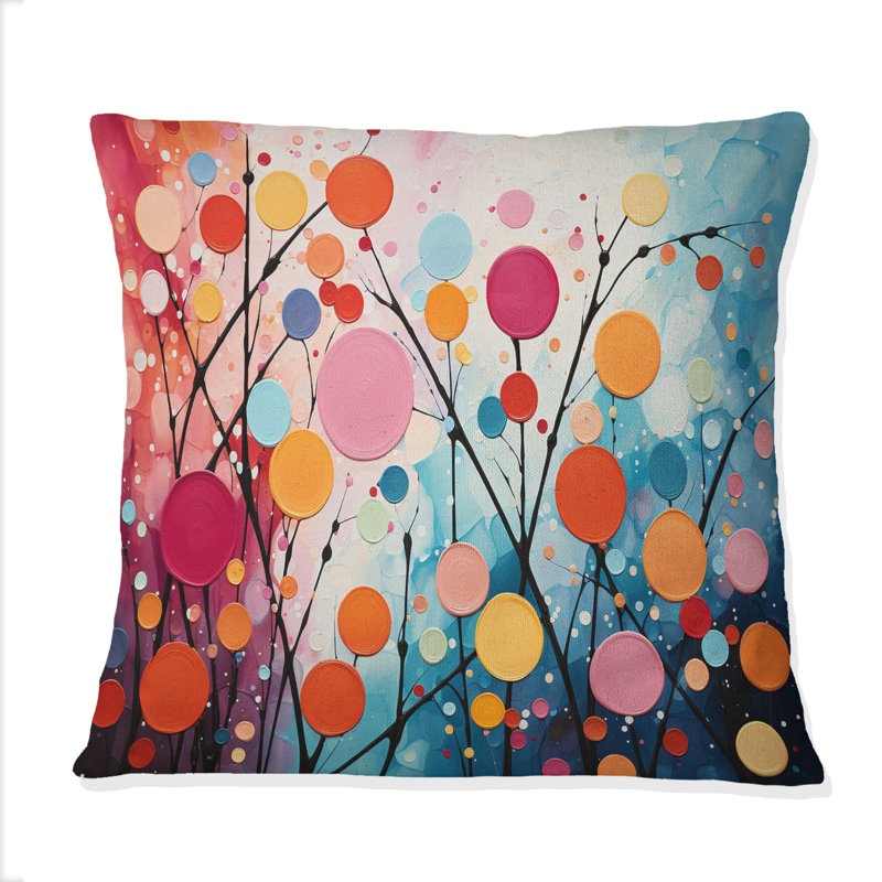 Coussin décoratif coloré Mid Century Abstract Fusion - imprimé abstrait Mid-Century