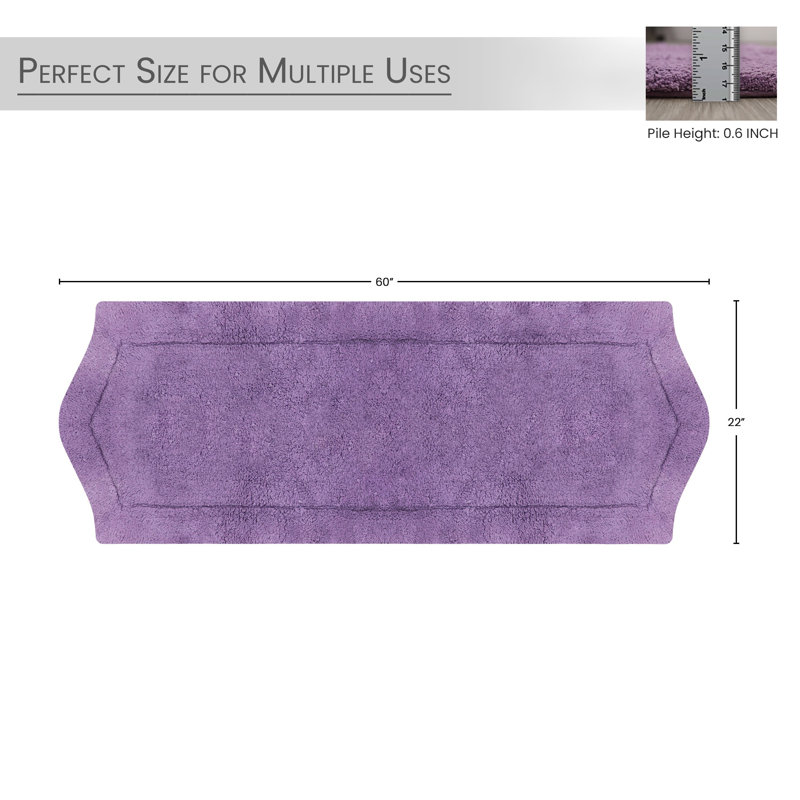 Tapis pour salle de bain Morissette, L 22 po x L 60 po, Mauve