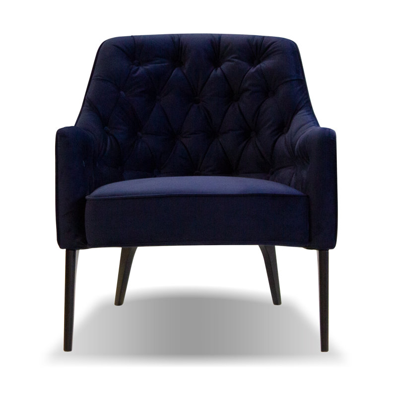 Ellington Upholstered Armchair, Navy Polyester Blend