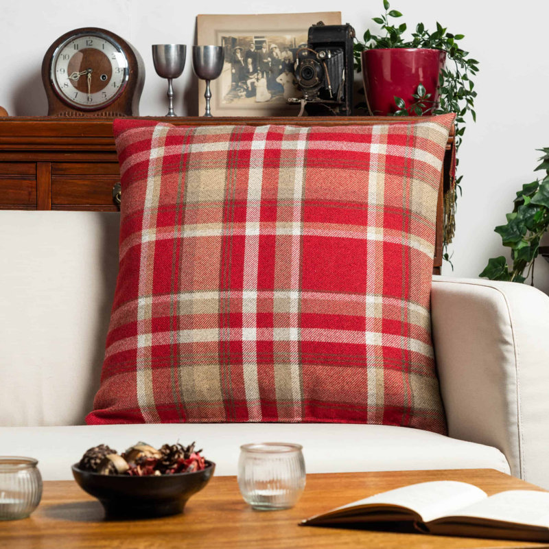 Red Cushion, Feather, 58x58cm
