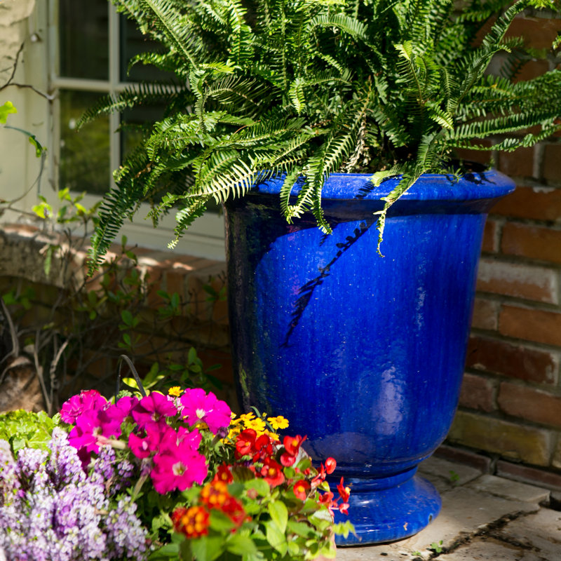 Pot à fleurs en céramique Bronia, H 16 po x l 14 po x P 14 po