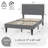 Twin Size Bed Frame Set Of 2 LED Lights Headboard With Charging Station And USB Port Twin Platform Bed Wood Slats Support No Box Spring Needed-334389159
