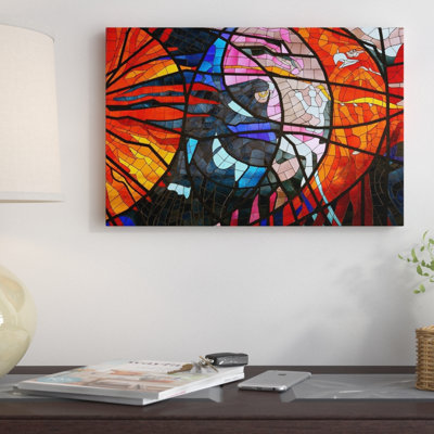 Fenêtre en verre coloré, impression sur toile