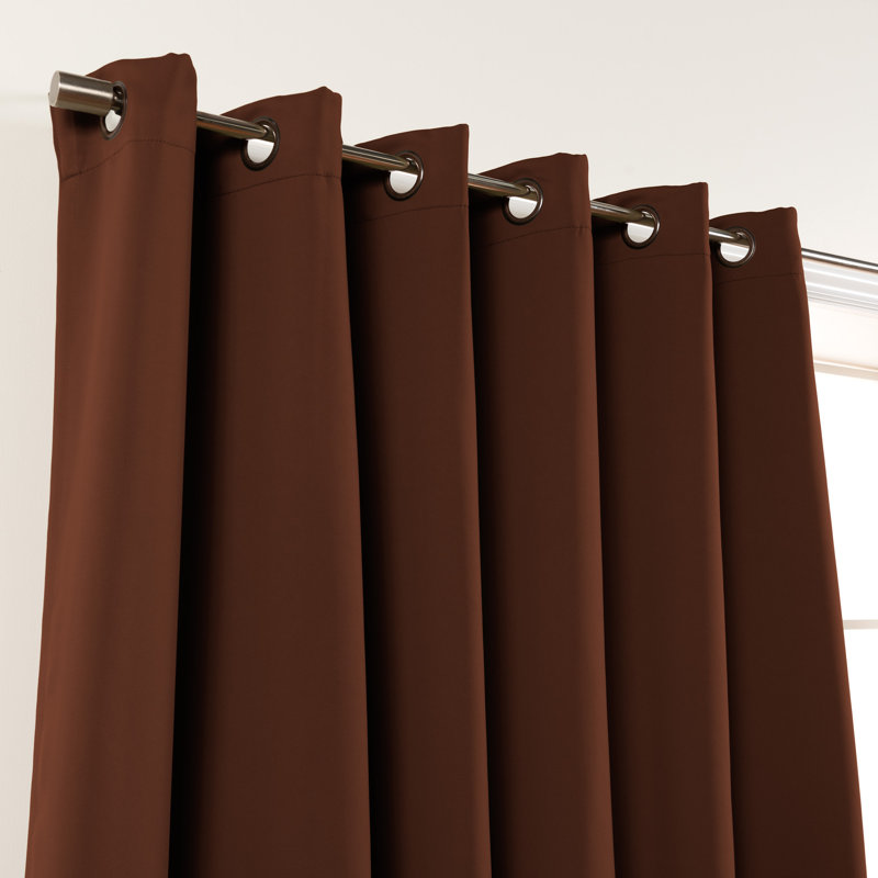 Panneau de rideau uni simple occultant et thermique avec œillets Scarsdale, Chocolat, l 80 po x L 96 po