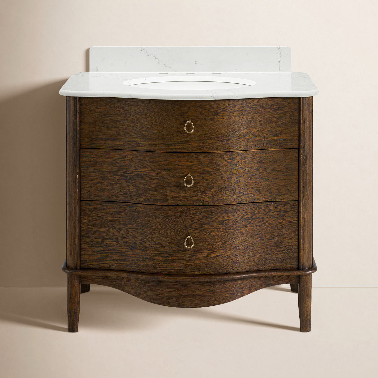 Emmy Oak Single Bathroom Vanity, Enhanced Brown Oak, 36''