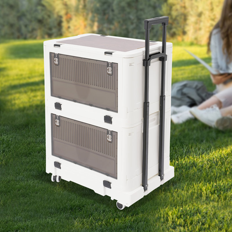 Chariot pliable avec deux boîtes de rangement, Grey