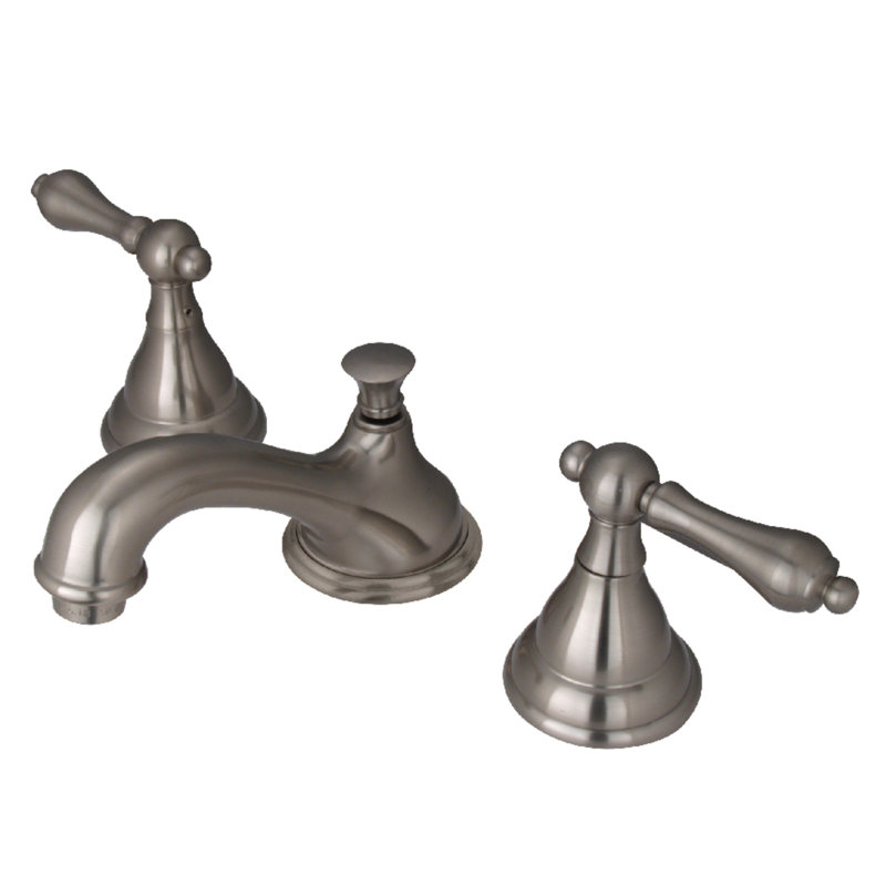 Widespread Bathroom Faucet with Drain Assembly, Satin Nickel