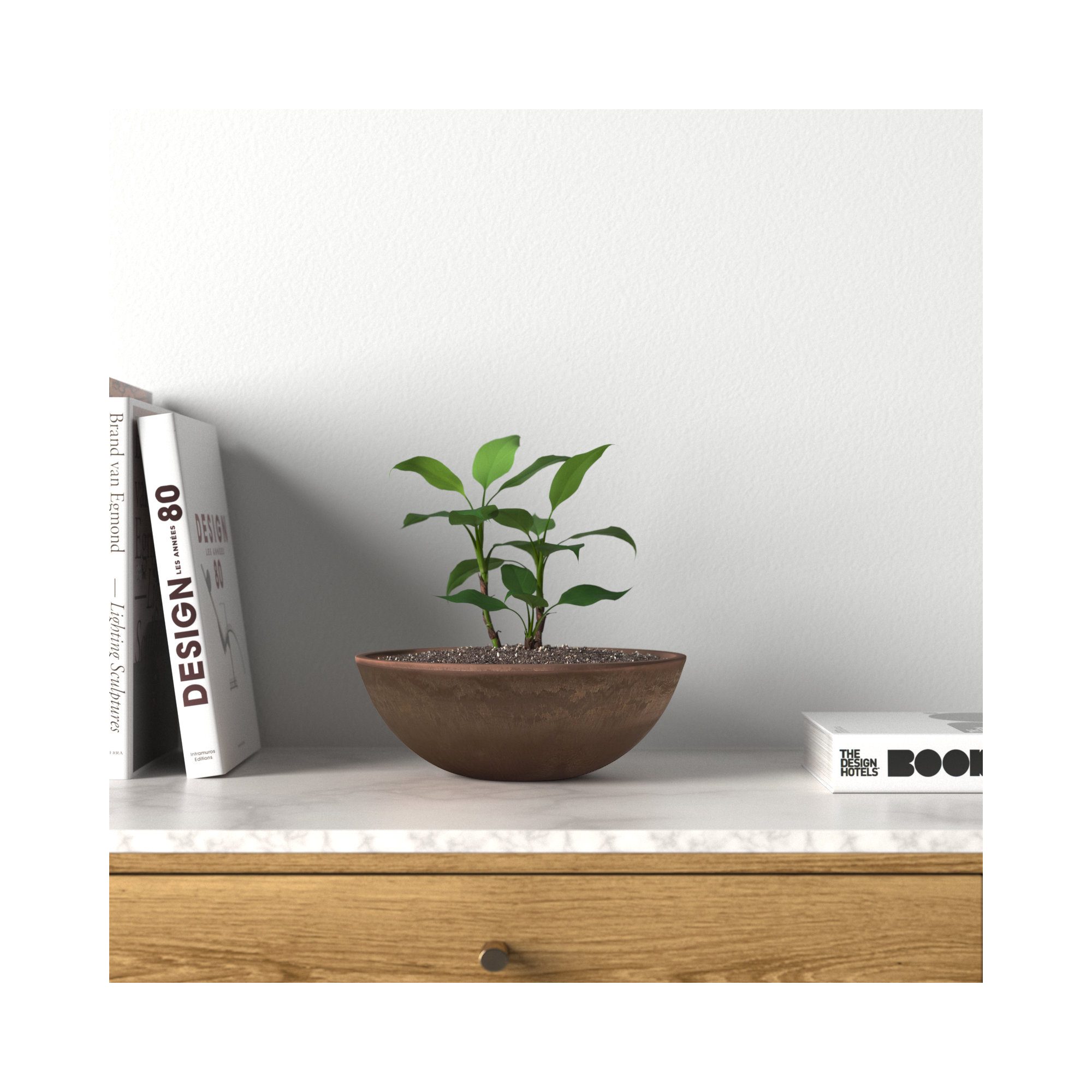 Haven Pot Planter, Beige, 4.5" H x 12" W x 12" D