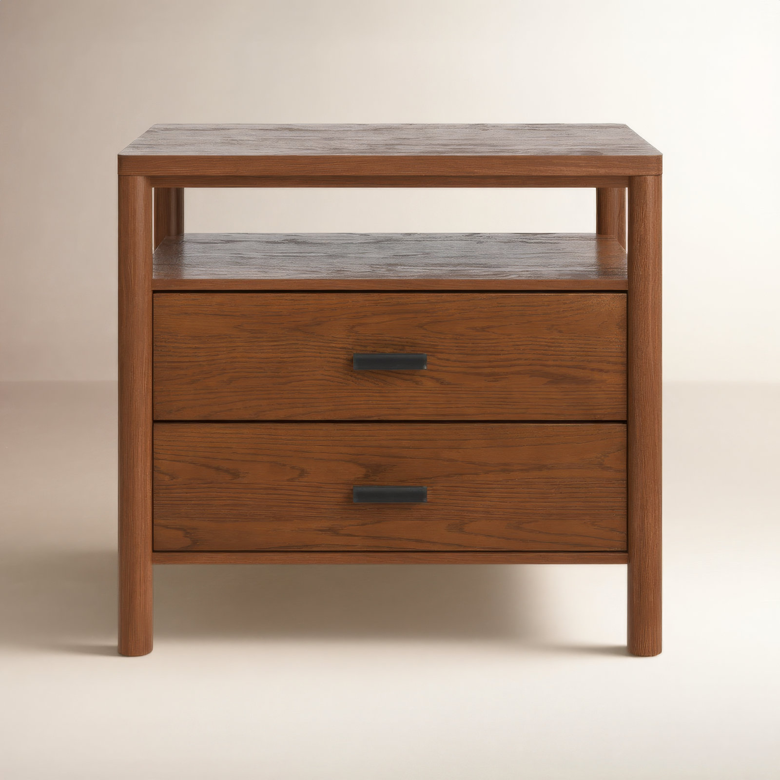 Kaplan Wood Nightstand, Medium Oak